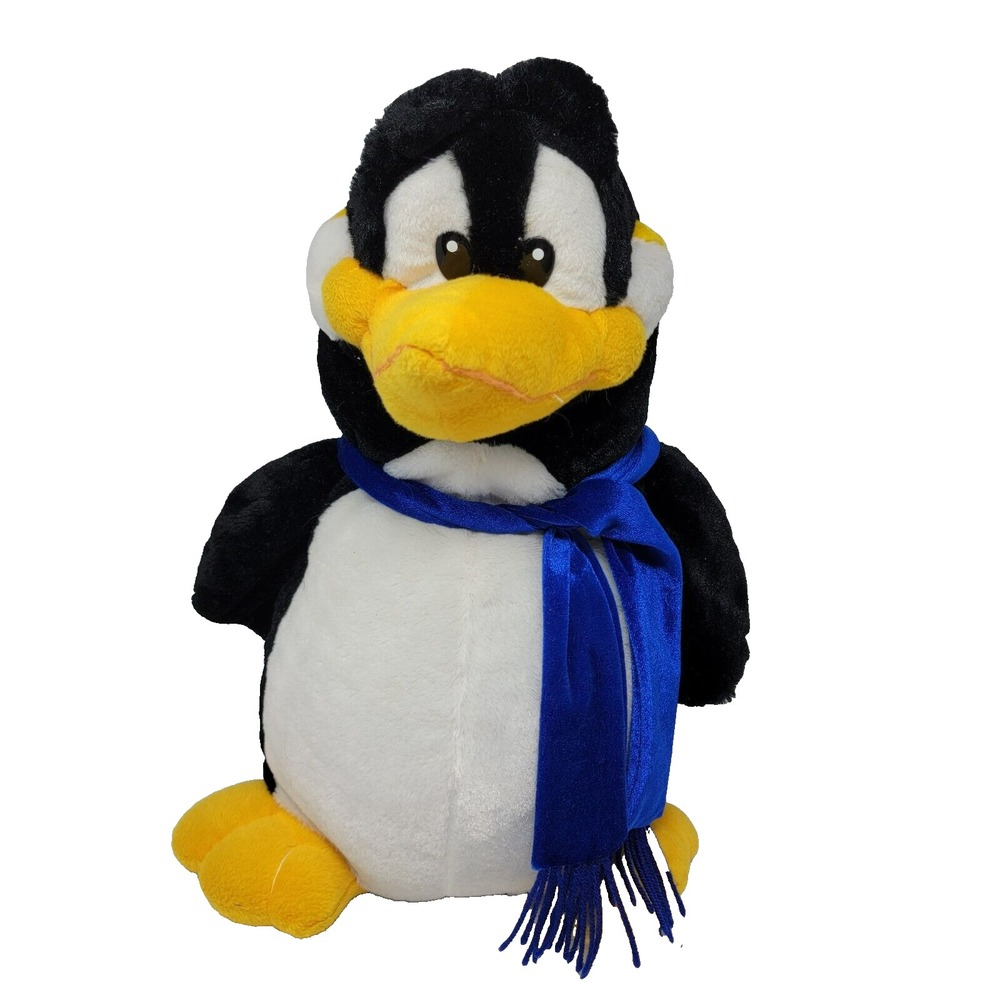 Rhode Island Novelty Dapper Penguin 12" Plush Penguin Blue‎ Scarf Stuffed Animal